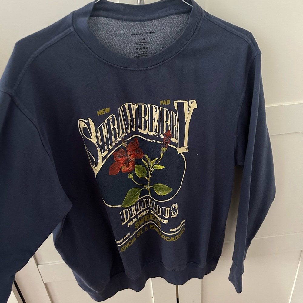 Urban Outfitters Navy Graphic Crewneck Sweater